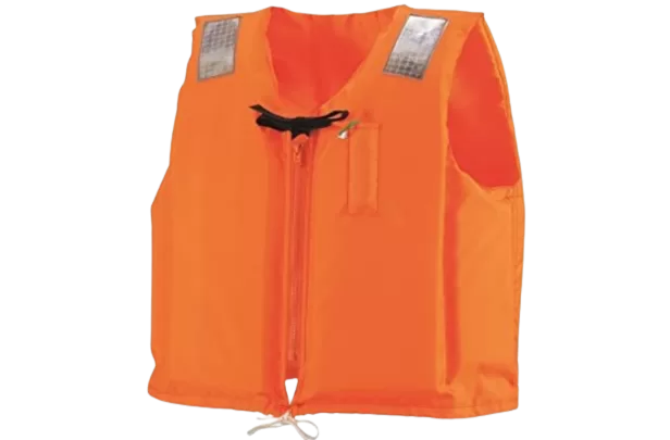 昔ながらのオレンジ色フローティングベスト画像