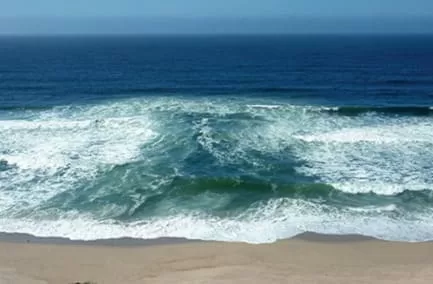 沖に流れる離岸流画像