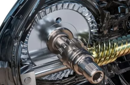 スピニングリールの内部構造（ギアとシャフトのかみ合わせ）画像